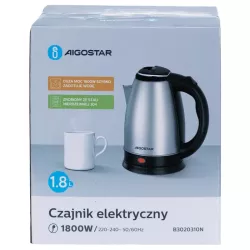 Czajnik elektryczny 1800W ze stali nierdzewnej o pojemności 1.8L - 8433325373443