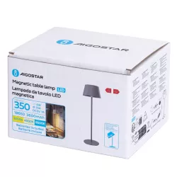 Lampa biurkowa szara 5W CCT z panelem dotykowym regulowany klosik - 8433325416829