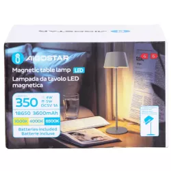 Lampa biurkowa szara 5W CCT z panelem dotykowym regulowany klosik - 8433325416829