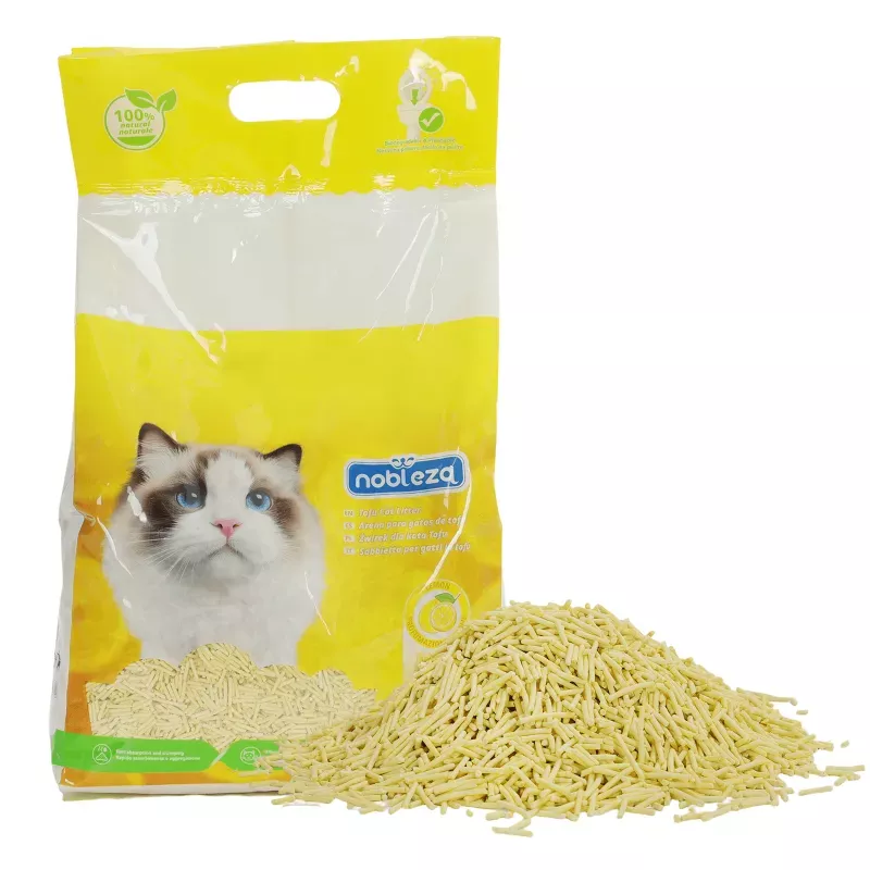 Żwirek dla kota z tofu 6l/2.5kg zbrylający biodegradowalny cytrynowy - 8719138143948