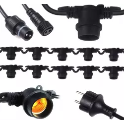 GIRLANDA ŚWIETLNA OGRODOWA NA TARAS LAMPKI LED NA ŻARÓWKI 10 X E27 10M IP44-5904703001201