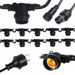 GIRLANDA ŚWIETLNA OGRODOWA NA TARAS LAMPKI LED NA ŻARÓWKI 10 X E27 10M IP44-5904703001201