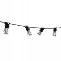 Łańcuch Girlanda świetlna 10 metrów 10x E27 LED czarna zewnętrzna IP44-5904703015000