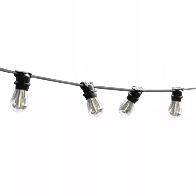 Łańcuch Girlanda świetlna 10 metrów 10x E27 LED czarna zewnętrzna IP44-5904703015000