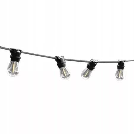 Łańcuch Girlanda świetlna 10 metrów 10x E27 LED czarna zewnętrzna IP44-5904703015000