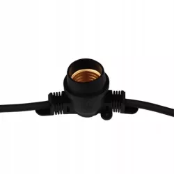 Łańcuch Girlanda świetlna 10 metrów 10x E27 LED czarna zewnętrzna IP44-5904703015000