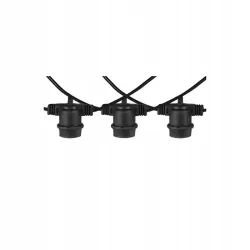 Łańcuch Girlanda świetlna 10 metrów 10x E27 LED czarna zewnętrzna IP44-5904703015000