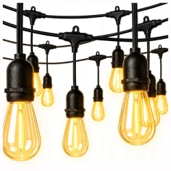 Girlanda Ogrodowa Świetlna 20M 20X Żarówka LED E27 + Przewód Wodoszczelna-5904703028963