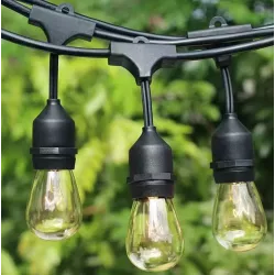 Girlanda Ogrodowa Świetlna 20M 20X Żarówka LED E27 + Przewód Wodoszczelna-5904703028963