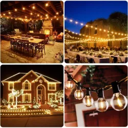Girlanda Ogrodowa Świetlna 20M 20X Żarówka LED E12 + Przewód Wodoszczelna-5904703028871