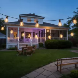 Girlanda Ogrodowa Świetlna 20M 20X Żarówka LED E12 + Przewód Wodoszczelna-5904703028871
