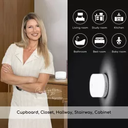 4xMagnetyczna lampka nocna LED dotykowa biała zimna ładowana z USB/5V - 8433325206925