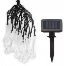 GIRLANDA SOLARNA lampka LED OGRODOWA KROPLE WODY 20LED ozdobna łańcuch - 5908263387362