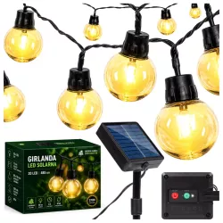 Girlanda solarna ogrodowa lampa na taras 5m 20x KULKI LED Świetlna Ogrodowe-5904703006169