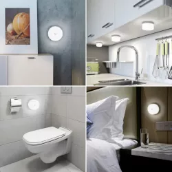 4xMagnetyczna lampka nocna LED dotykowa biała zimna ładowana z USB/5V - 8433325206925