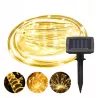 GIRLANDA SOLARNA 12M 100 LED CIEPŁY BIAŁY IP44 OGRODOWA LAMPA-5904703006183