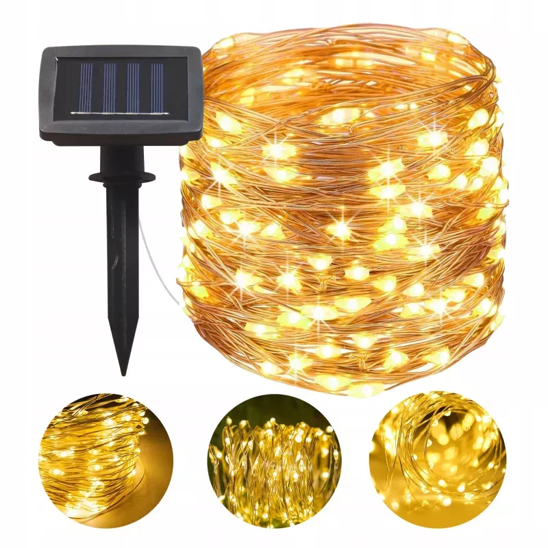 GIRLANDA SOLARNA OGRODOWA DRUCIK ŁAŃCUCH 300 LED-5904703014263
