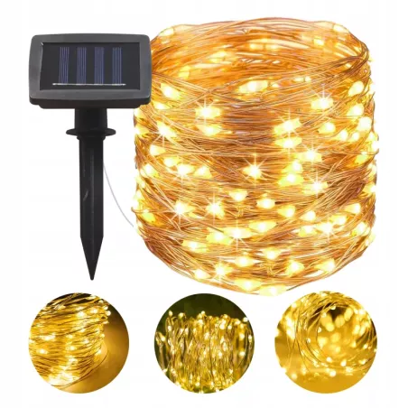 GIRLANDA SOLARNA OGRODOWA DRUCIK ŁAŃCUCH 300 LED-5904703014263
