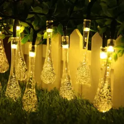 GIRLANDA SOLARNA lampka LED OGRODOWA KROPLE WODY 20LED ozdobna łańcuch - 5908263387362