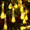 GIRLANDA SOLARNA lampka LED OGRODOWA KROPLE WODY 20LED ozdobna łańcuch - 5908263387362