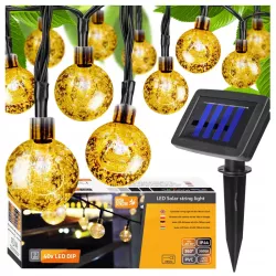 Girlanda solarna ogrodowa 5m 20x KULKI LED Świetlna Lampki Solarne Ogrodowe-5908263387355
