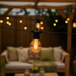 Girlanda Solarna Ogrodowa Świetlna 6,5M 10X Żarówka LED G50 płomień-5904703029014