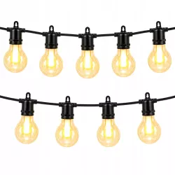 Girlanda Solarna Ogrodowa Świetlna 6,5M 10X Żarówka LED G50 płomień-5904703029014