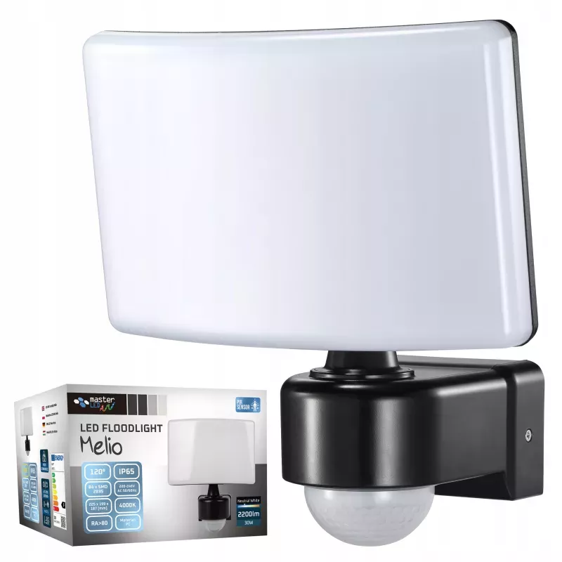 HALOGEN LED 30W LAMPA Z CZUJNIK RUCHU ZMIERZCHU NAŚWIETLACZ ZEWNĘTRZNY IP65-5904703006046