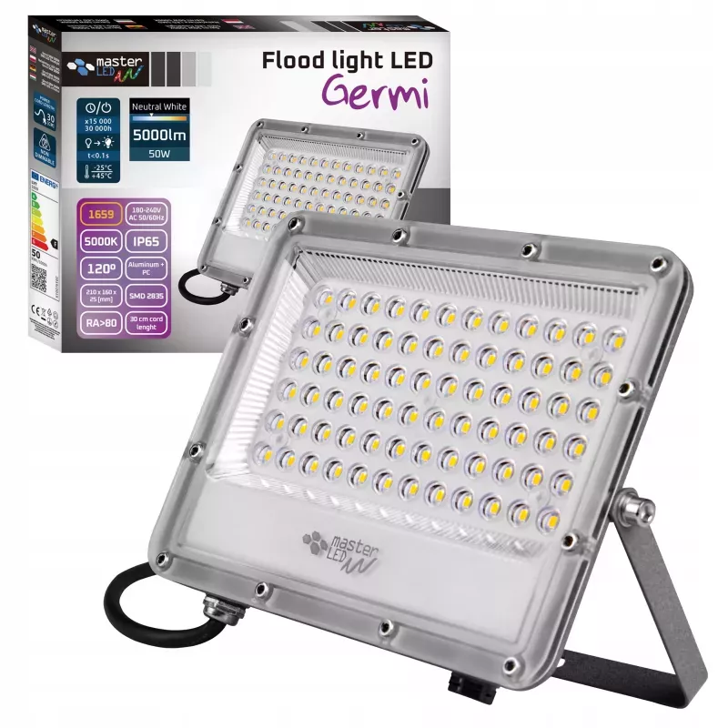 HALOGEN LED 50W LAMPA 5000K ZMIERZCHU NAŚWIETLACZ ZEWNĘTRZNY IP65 do garażu-5904703012269