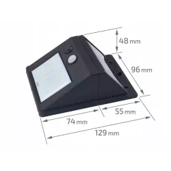 LAMPA LED SOLARNA 3W Z CZUJNIKIEM KINKIET OGRODOWY-5908263383463