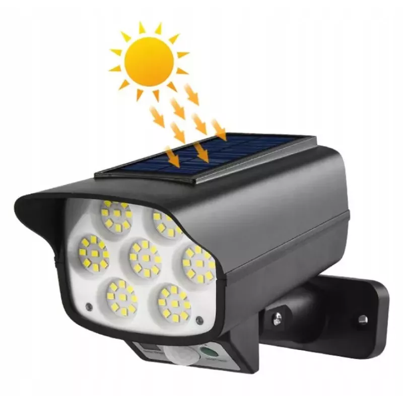 Lampa solarna LED COB z czujnikiem ruchu - atrapa kamery - 5908263387041