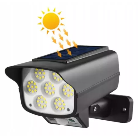 Lampa solarna LED COB z czujnikiem ruchu - atrapa kamery - 5908263387041
