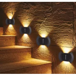Lampa solarna ogrodowa zewnętrzna Z CZUJNIKIEM elewacyjna do schodów 4szt-5904703008248