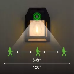 Lampa Solarna LED Latarnia Kinkiet Ścienny z Czujnikiem Ruchu Zmierzchu-5904703008286