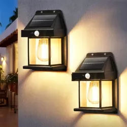 Lampa Solarna LED Latarnia Kinkiet Ścienny z Czujnikiem Ruchu Zmierzchu-5904703008286