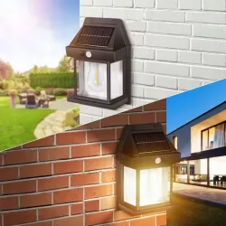 Lampa Solarna LED Latarnia Kinkiet Ścienny z Czujnikiem Ruchu Zmierzchu-5904703008286
