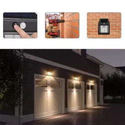 Lampa Solarna LED Latarnia Kinkiet Ścienny z Czujnikiem Ruchu Zmierzchu-5904703008286