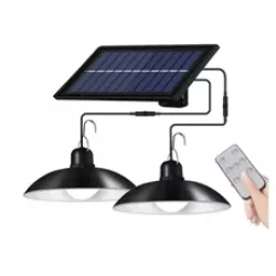 Lampa solarna wisząca podwójna sterowana pilotem 6500K - 5904703008255