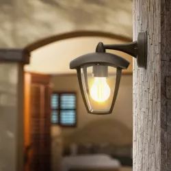 Lampa ścienna kinkiet w stylu vintage czarna bez źródła światła E27 - 8433325207571