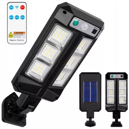 Lampa Solarna Uliczna LED Z CZUJNIKIEM RUCHU I ZMIERZCHU PILOT MOCNA-5904703018841