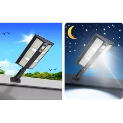 Lampa Solarna Uliczna LED Z CZUJNIKIEM RUCHU I ZMIERZCHU PILOT MOCNA-5904703018834