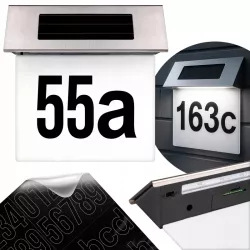 Lampa Solarna PODŚWIETLANY NUMER DOMU LED TABLICZKA Z NUMEREM CZUJNIK-5904703018858