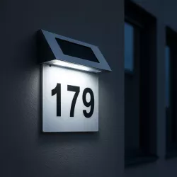 Lampa Solarna PODŚWIETLANY NUMER DOMU LED TABLICZKA Z NUMEREM CZUJNIK-5904703018858