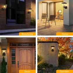 Kinkiet lampa ścienna w stylu vintage czarna oprawka E27 bez żarówki - 8433325207588