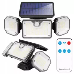 Lampa solarna uliczna NAŚWIETLACZ halogen LED czujnik ruchu OGRODOWA pilot-5904703020295