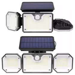 Lampa solarna uliczna NAŚWIETLACZ halogen LED czujnik ruchu OGRODOWA pilot-5904703020295