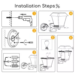 Kinkiet lampa ścienna w stylu vintage czarna oprawka E27 bez żarówki - 8433325207588