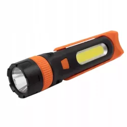 Xudo Latarka Led 3W COB + 3W LED 3xAAA IP20 Pomarańczowo-Czarna XD-HH120-5904703009306