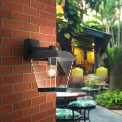 Kinkiet lampa ścienna w stylu vintage czarna oprawka E27 bez żarówki - 8433325207595