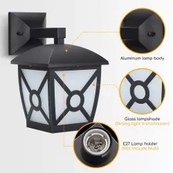 Kinkiet ścienny lampa w stylu vintage czarna oprawka E27 bez żarówki - 8433325207601